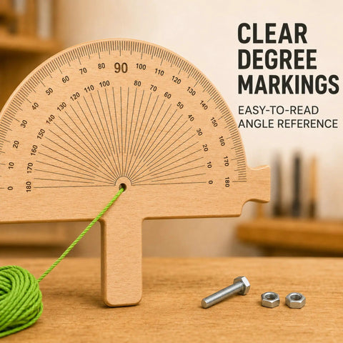 Boss Level Wooden Angle Ruler And String Line Corner Angle Finder Tool delivering clear degree markings for precise angle reference.