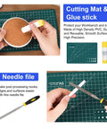 KuanStore 3D printer tools kit, 55-piece set with deburring tool, caliper, art knife, tube cutter, storage bag on mat
