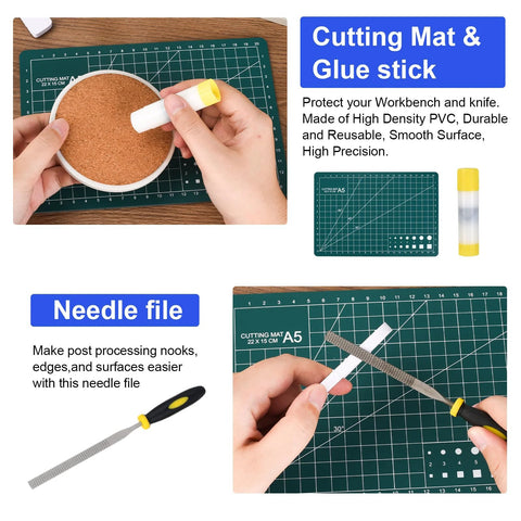KuanStore 3D printer tools kit, 55-piece set with deburring tool, caliper, art knife, tube cutter, storage bag on mat