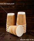 Stacked No Sleeve Needed 12 Oz Ripple Wall Corrugated Insulated Paper Cups With Anti Scald Grip For Hot Or Cold Drinks Great For Office Cafe Party Or Travel 120 Pack