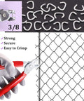 Heavy Duty Galvanized Hog Rings Assortment Kit 1000 Pcs 3 8 Inch Steel Loop Pins for securing chain link fencing.