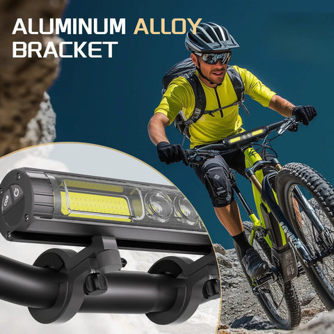 Ultra Bright LED Bike Lights For Night Riding With Rechargeable Headlight And Hook 8 Modes Aluminum Alloy Waterproof Bike Headlamp For Mountain MTB Off Road Commuting