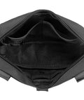 Open view of Tactical Molle Admin Pouch With Laser Cut PALS Panel Horizontal EDC Tool Bag expandable pockets in black