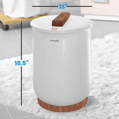 Bucket Style Towel Warmer That Keeps Towels Toasty In The Bathroom And Spa At Home With Auto Shut Off Fits Two Oversized Towels Robe And Pajamas For Quick Cozy Freshness After Every Shower, compact round design