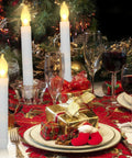 60 Pcs Flameless Led Taper Candles Battery Operated Flickering Warm Light For Weddings And Church Venues White Candles White Light Battery Not Included Realistic Candle Ambiance Safe Durable Decor on holiday table setting