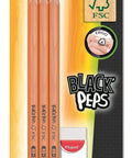 HB Graphite Pencils Set Of 6 With Ergonomic Triangular Grip And Dust Free White Eraser For Writing And Sketching FSC Certified
