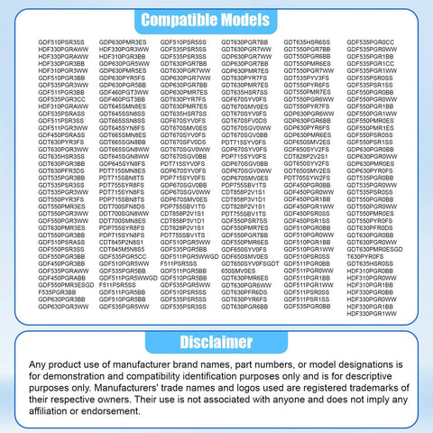 List of compatible models for the Dishwasher Door Latch Replacement WD01X29878 For GE And Hotpoint Dishwashers Easy Install