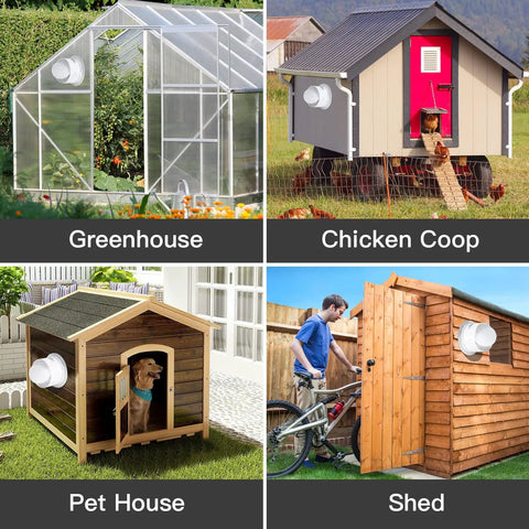 Solar Powered Exhaust Fan With 25W Solar Panel And 8 Inch Vent For Outdoor Greenhouses Chicken Coops Sheds And Pet Houses A Real Workhorse Of A Ventilation Solution High Efficiency Durable Weatherproof Easy Install