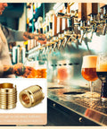 Durable Brass Threaded Inserts For Wood With Three Eighths By Sixteen Internal Threads Dual Thread Nutserts For Furniture Screw In Hardware Measuring Six Twenty Five Hundredths Inch Long Leifide Pack Of Ten Ideal For Tap Handles And Homebrew Beer on beer bar counter