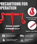 Beefy Heavy Duty Ratchet Chain Load Binder Set Nine Thousand Two Hundred Lbs Capacity Three Eighths To One Half Inch With Two Grab Hooks