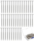 Workhorse 3 Inch Satin Nickel Wood Screws One Hundred Pack displayed in a container with flat head for furniture and cabinet projects.