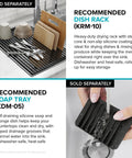 Dish rack and soap tray sold separately, with drying dishes and utensils, recommended for 25 Inch Top Mount Single Bowl 18 Gauge Stainless Steel Kitchen Sink With Noise Defend Soundproofing And Dent Resistant Build Built To Take Daily Use For A Quieter Hardworking Kitchen.