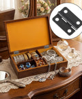 Jewelry box with 50 Pairs 1 Inch Tiny Metal Hinges With Screws For Wooden Boxes, Jewelry Boxes And Gift Cases