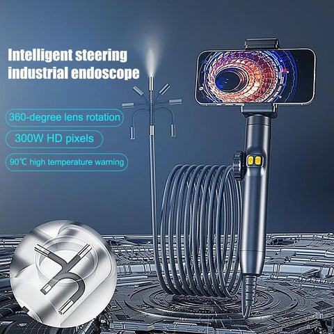 Built Like A Tank Compact Borescope With Flex Head For Snaking Through Tight Conduits On Rough Crewsites Fully Waterproof Industrial Endoscope Pumping Out Crisp Live Action Feed with 360-degree lens rotation.