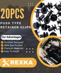 20Pcs Fender Liner Push Type Retainer Clips Fasteners Set For Hyundai Vehicles with product and installation overview