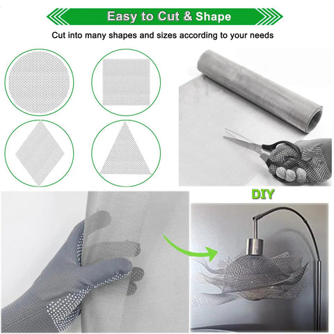 Stainless Steel Mesh Screen 20 Mesh 15.7 By 78.7 Inches No Rust Easy To Cut For Air Vents Window Screens Cages And DIY Projects
