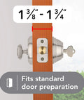 Round Front Door Deadbolt With SmartKey Rekey Tech And Microban Protection, Single Cylinder, Satin Nickel Finish on door