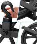Aunocy 12 Inch Heavy Duty Scaffolding Pulley Hoist With Precision Ball Bearings For Quiet Lifting 1000 Lb Capacity Cable Rope System close-up of hook and wheel details.