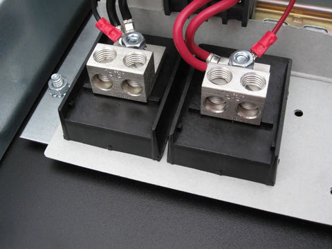Premium Rotary Phase Converter Swaps Single Wire For Three Phase Feeds Rated For 20 Horsepower Loads terminal block connections.