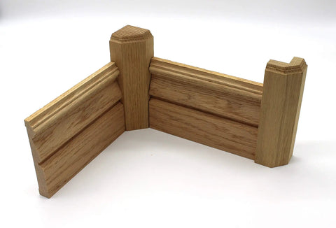 Oak Square Outside Corner Base Block For Baseboards One And Three Quarters Inch By One And Three Quarters Inch By Six Inch DIY Ready Trim