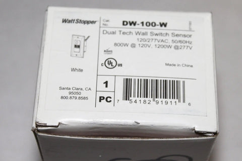 Box of DW 100 W Dual Technology Occupancy Sensor With PIR Motion Detection For Lighting Control White Finish Easy Install