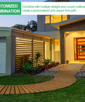 8 Ft Cedar Garden Pathway Roll Out Walkway For Patio And Beach Events leading to front entrance of modern house at sunset