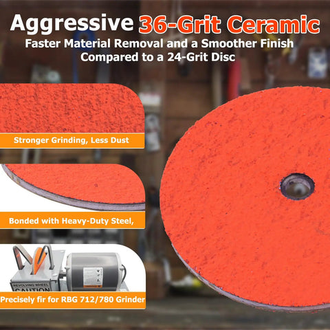 Top Shelf 9 Inch Grinding Wheel With 1 4 By 5 8 Arbor For Rbg 934 950 981 Lawn Mower Blade Sharpeners Heavy Duty Aggressive Cut Disc That Crushes Rust And Works Like A Charm Every Time
