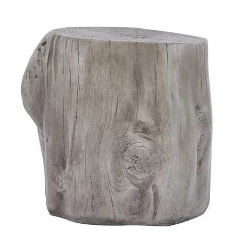 Super Sleek Tree Stump Side Table For Your Backyard Vibes And Indoor Lounge Setup Featuring Realistic Concrete Finish Totally Dope Accent Table For Modern Patio Or Cozy Living Room Space In Antique Grey