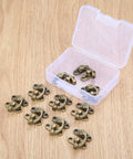 Old School Vintage Iron Key Hasp Lock Set 10 Pieces 29x33mm Antique Bronze Horn Style Decorative Latch Hasps for Wooden Jewelry Boxes with Screws