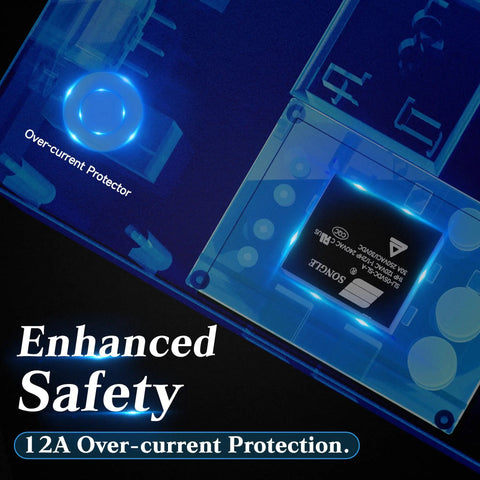 Relay Module For CNC Machines And Dust Collectors With Synchronous Control, 110V US Sockets, Grbl Compatible, close-up with safety features.