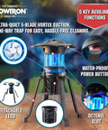 Indoor Outdoor Bug Trap Zapper With UV Light And Fan 800 Volt Stun Grid Delivers 530 Sq Ft Coverage Silent Insect Killer
