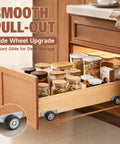 Image showing Twenty Pack Small Side Mount Caster Wheels With Silent Smooth Rolling Motion For Drawer Cabinet Upgrades in use.
