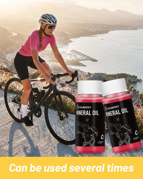 Cyclist with Easy Hydraulic Disc Brake Bleed Kit For MTB Brakes That Works With Shimano Tektro TRP Two 60ml Bottles