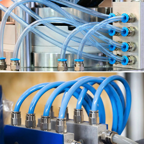 Push To Connect Fittings 1 Quarter Inch Tube OD To 10-32 UNF Male Straight Union Copper Quick Connect Pneumatic Fittings setup