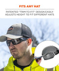 Skullerz 8945F(x) Universal Bump Cap Insert With Extra Venting shown in baseball cap, charcoal, lightweight crown protection.