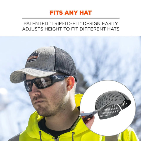 Skullerz 8945F(x) Universal Bump Cap Insert With Extra Venting shown in baseball cap, charcoal, lightweight crown protection.
