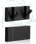 Two Pack Waterproof Matte Black Towel Hooks For Bathrooms And Kitchen Wall Mounted Built To Last Coat And Robe Hooks Foldable