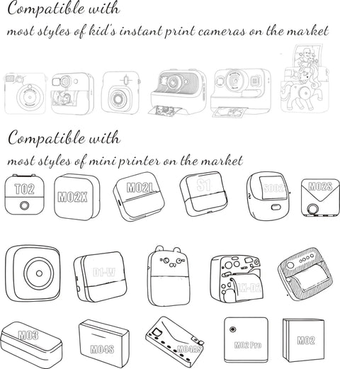 Kids Instant Camera Paper Roll Refills 10 Rolls Premium Thermal Paper For 550 Photos Compatible With Most Kids Cameras Easy Install Clear Prints DIY Instant Print Camera Accessories, compatibility chart