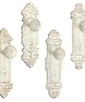 Slick Rustic White Cast Iron Wall Mounted Hooks With Screws And Anchors Shabby Chic Door Knob Decor for bags and hats.