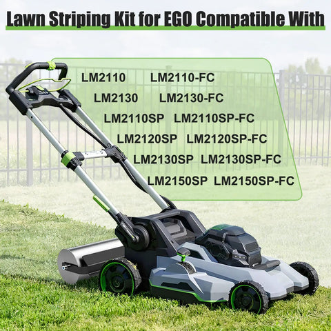 Heavy Duty Lawn Striping Kit For 21 Inch Push Mowers Compatible With LM2100 Series shown on lawn mower