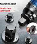 Premium Low Profile Socket Adapter Set With AntiWobble Rigid DualLock Base And Magnetic Reduction Extension Kit Perfect For Tough Auto Mechanic Repairs And Narrow Engine Bay Access Without The Stress Of Dropping Bits, 3/4-inch magnetic socket