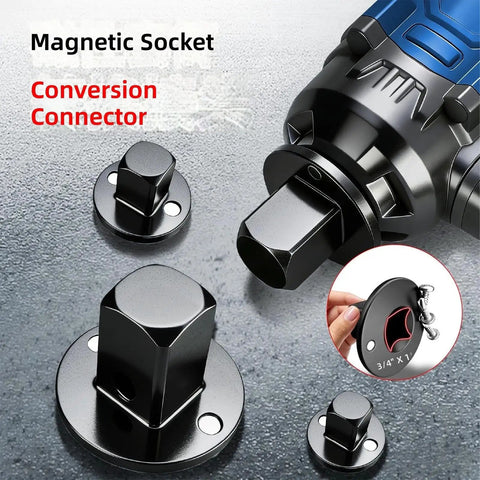 Premium Low Profile Socket Adapter Set With AntiWobble Rigid DualLock Base And Magnetic Reduction Extension Kit Perfect For Tough Auto Mechanic Repairs And Narrow Engine Bay Access Without The Stress Of Dropping Bits, 3/4-inch magnetic socket