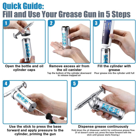 Step-by-step guide for Compact Mini Grease Gun Kit With High Performance Bicycle Grease For Precise Lubrication And Lube