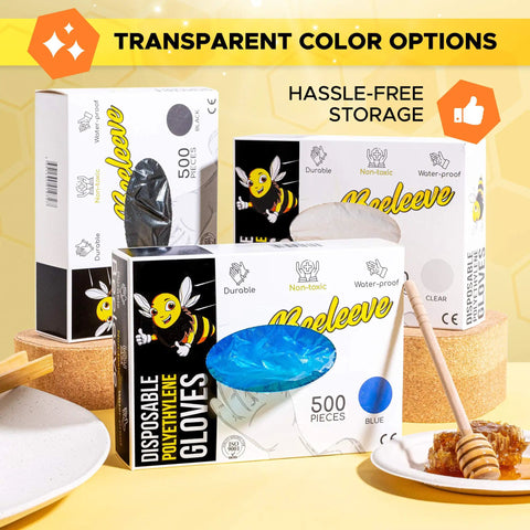 Disposable Gloves Bulk Pack 500 Count One Size Fits Most For Food Safe Handling In Kitchen And Food Prep Single Use Waterproof