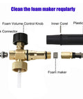 Adjustable Foam Cannon With One Quarter Inch Quick Connect, 1 Liter Capacity, disassembled parts detailed view