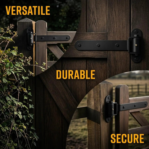 2 Pcs Heavy Duty Gate Hinges With 180 Degree Opening And Smooth Bearing Steel Weld On Strap Hinges on wooden gate