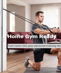 Solid Dual Sliding Wall Anchor Rail System With Adjustable Height For Resistance Bands And Suspension Trainers Made From Heavy Duty Aluminum, shown in a home gym setup.