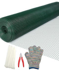Beefed Up Hardware Cloth One Half Inch Mesh 48 Inch Wide 100 Foot Long Vinyl PVC Coated Welded Wire Mesh with accessories