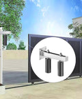 Installed Six Inch Slide Gate Guide Roller With Adjustable UHMW Nylon Guider And Heavy Duty Steel Bracket Black Powder Coat