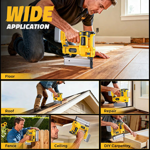 Workhorse Cordless Brad Nailer 18 Gauge 2 Inch Drive 2 In 1 Electric Staple Gun Compatible With DeWalt 20V Max Battery 7.2 Lbs Heavy Duty Tool Only For Woodworking And Custom Builds